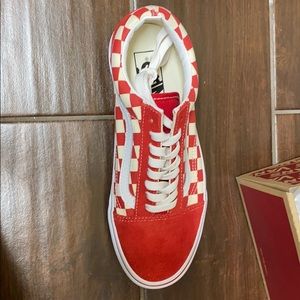 primary checkered old school Vans